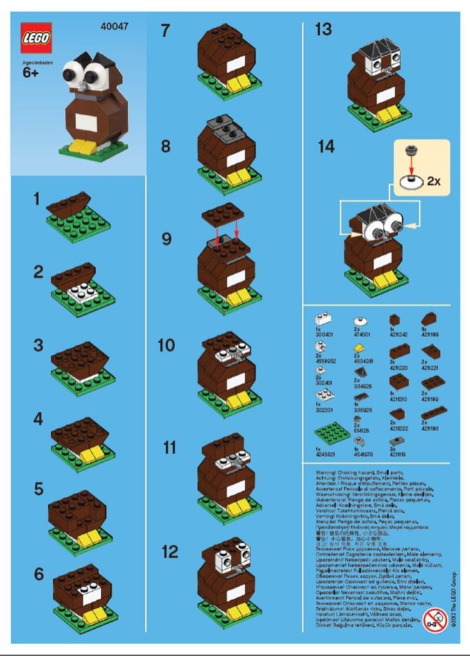 the instructions for how to build a lego chocolate house with animals and other things in it