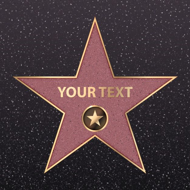 a star on the hollywood walk of fame with your text written in gold and black