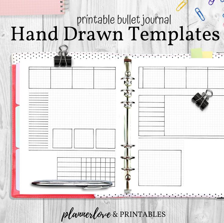 Printable Bullet Journal Trackers  Planner Templates Hand | Etsy Grid Printable, Bullet Journal Templates, Printable Bullet Journal, Journal Templates, Bullet Journal Tracker, Bullet Journal Printables, Doodle Pages, Unique Journals, Style Bundle