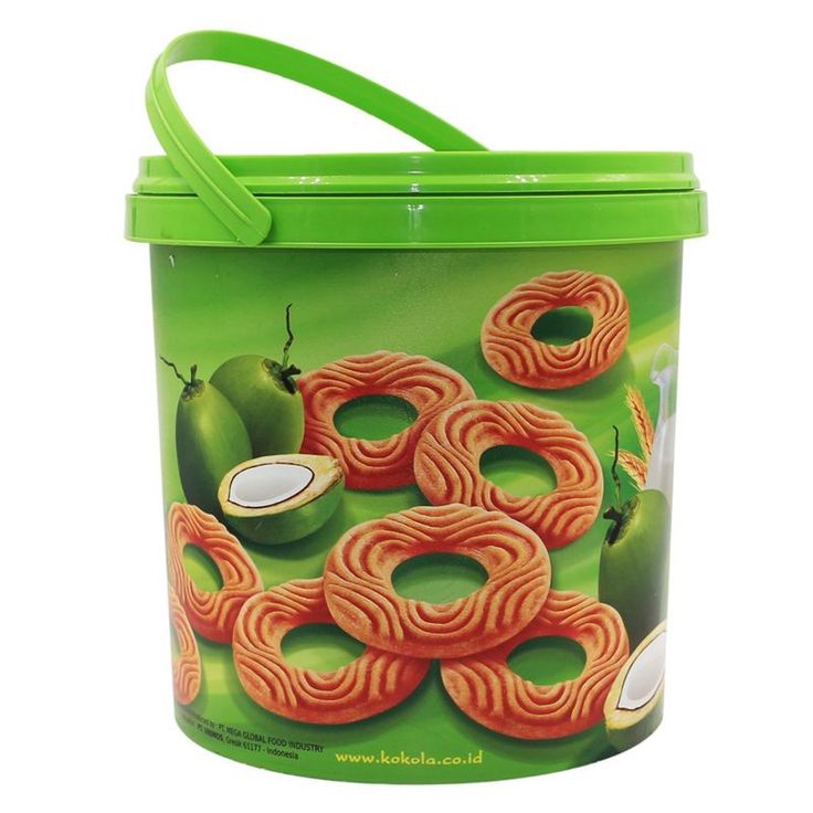 a green bucket filled with lots of food