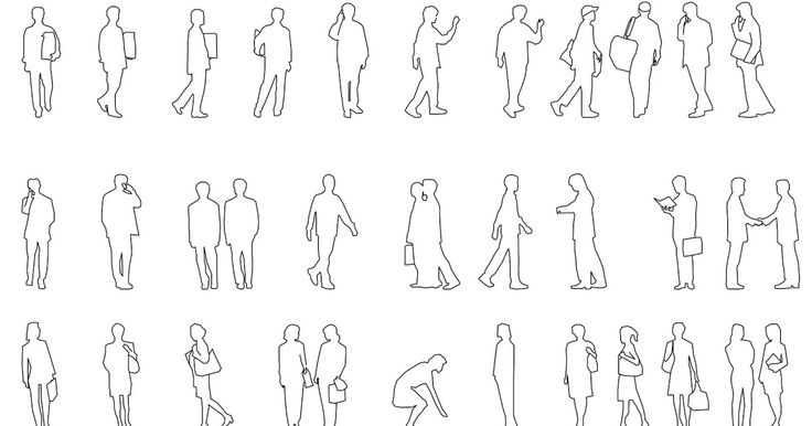 the silhouettes of people standing in different positions