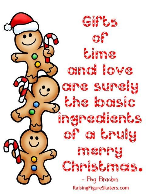 a group of gingerbreads with the words girls of time and love are surely ingredients or truly merry christmas