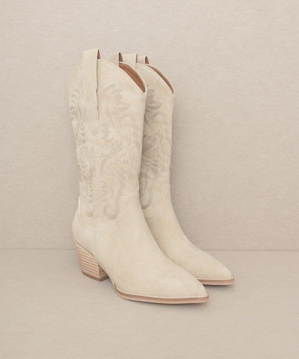 An elevated western boot with chic, statement-making details. Dress them up or dress them down, however you wear them, the AMAYA this IT style adds instant style points. Perfect for summer festivals and transitional style.Shaft Height: 10"Heel Height: 2.25"Types of closures: slip onCircumference of shoe opening: 14" Boho Cowboy Boots, Cream Cowgirl Boots, Bridal Boots Cowboy, White Tecovas, Cowgirl Boots For Wedding, Low Cowgirl Boots, Country Wedding Outfits, November Wedding Ideas, Zach Bryan Concert