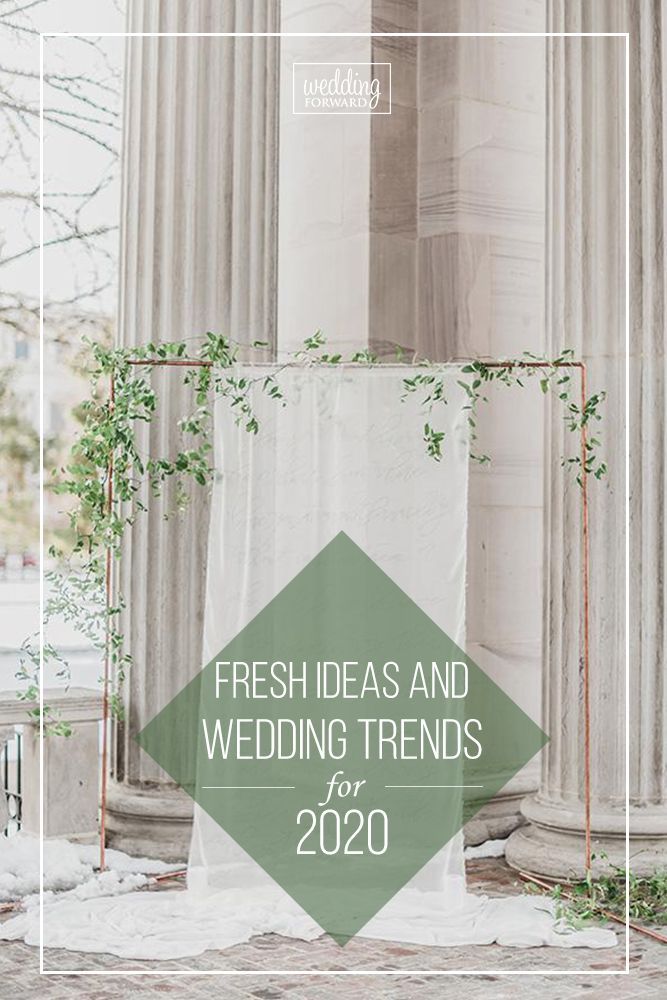 the words fresh ideas and wedding trends for 2020 are displayed in front of an old building