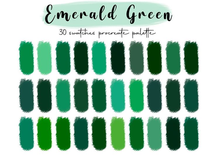 emerald green paint swatches with the words emerald green