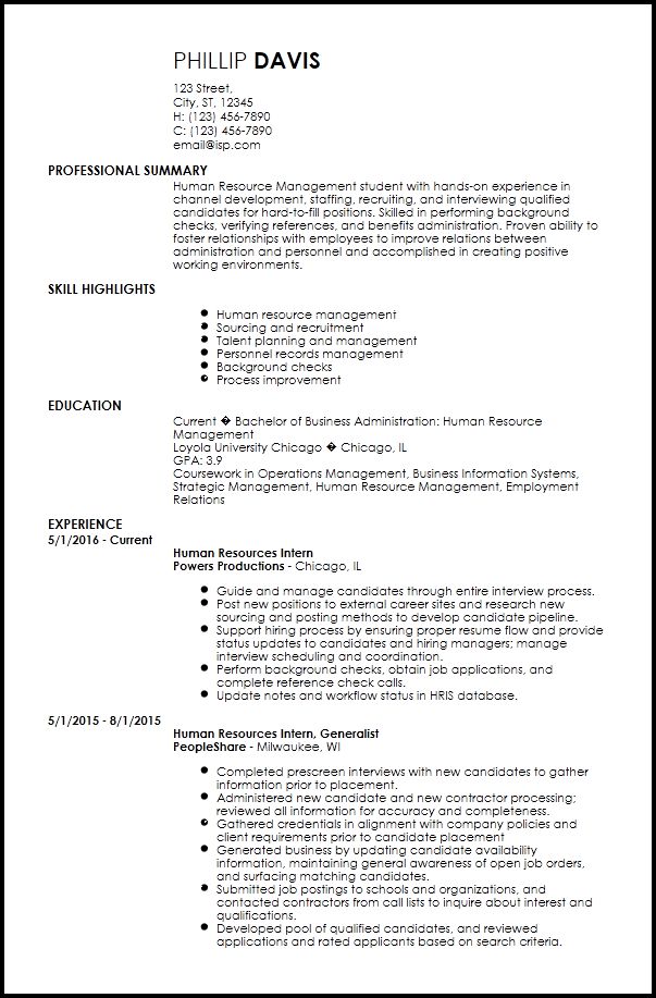 a professional resume with no work experience on the page, it is not easy to use