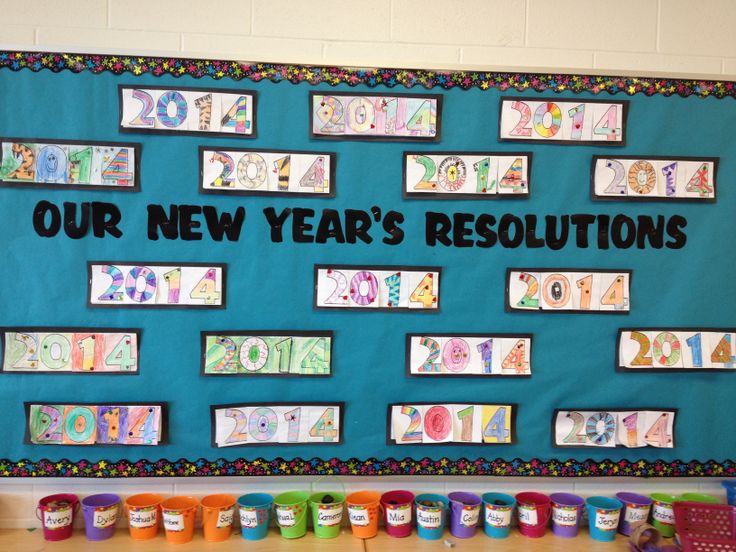 New Year's Resolutions bulletin board | Newyear, New years resolution ...