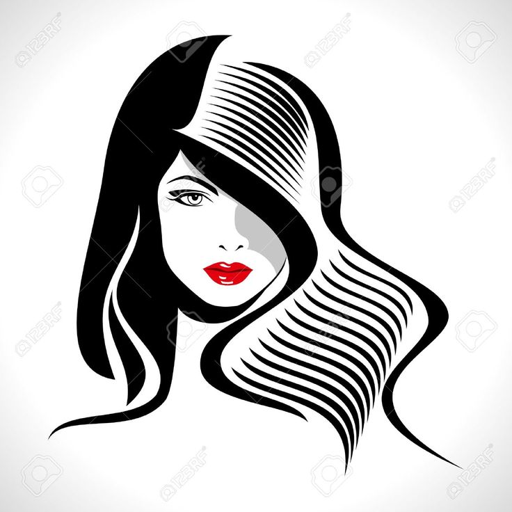 a woman's face with long hair and red lips