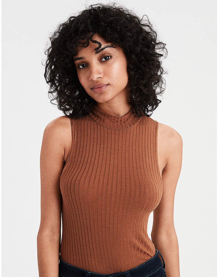 AE Ribbed Mock Neck Bodysuit #wash#Mock#color Carmen Sandiego, Mock Neck Bodysuit, Ae Jeans, Grown Women, Mens Outfitters, Cami Tanks, Mojito, Mock Neck, Women Girl