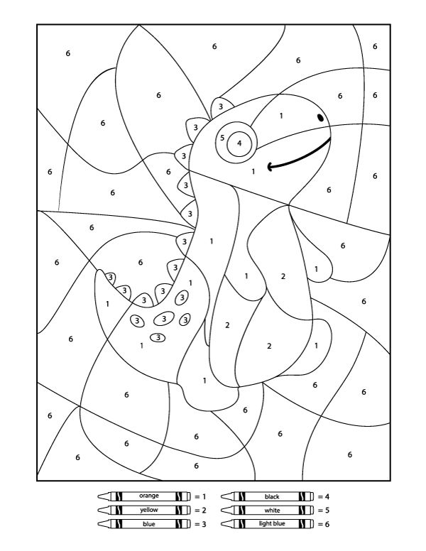 a coloring page with an image of a cartoon character in the form of a dragon