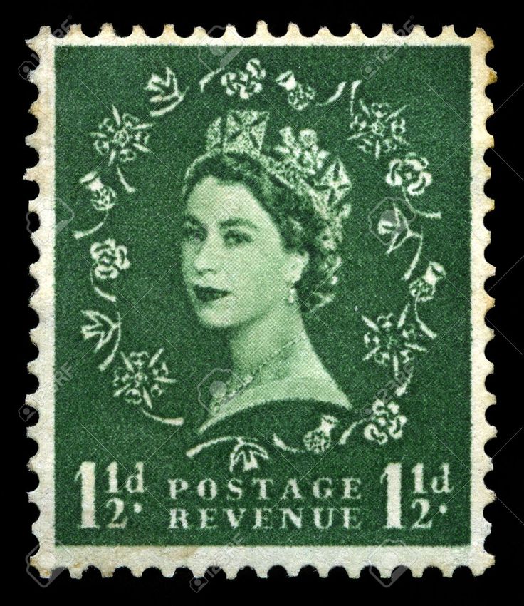 an old postage stamp with the image of queen elizabeth