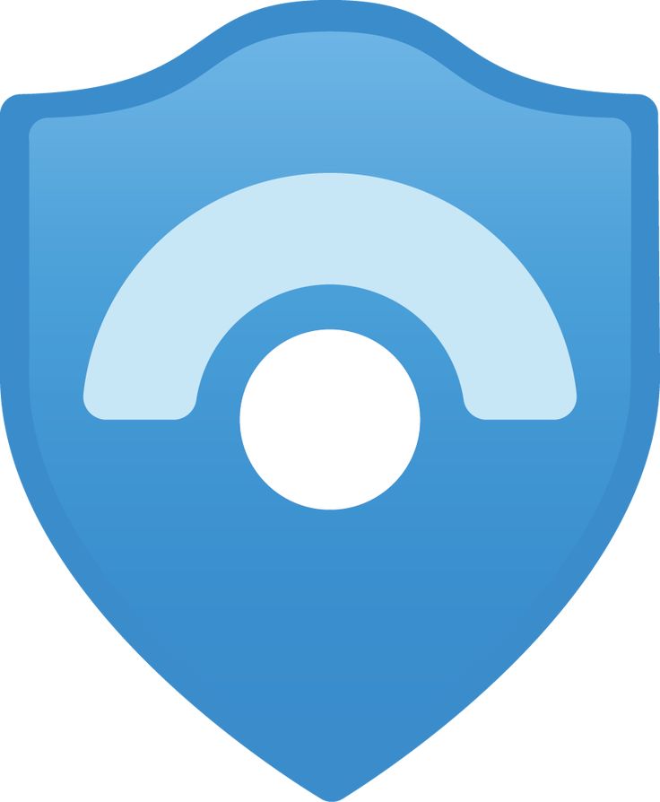 a blue shield with a wifi symbol on it