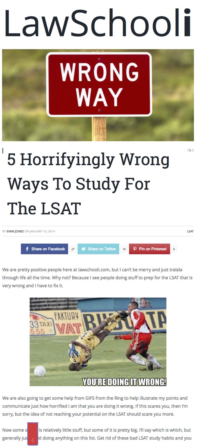 the front page of law school's wrong way article, which features an image of a