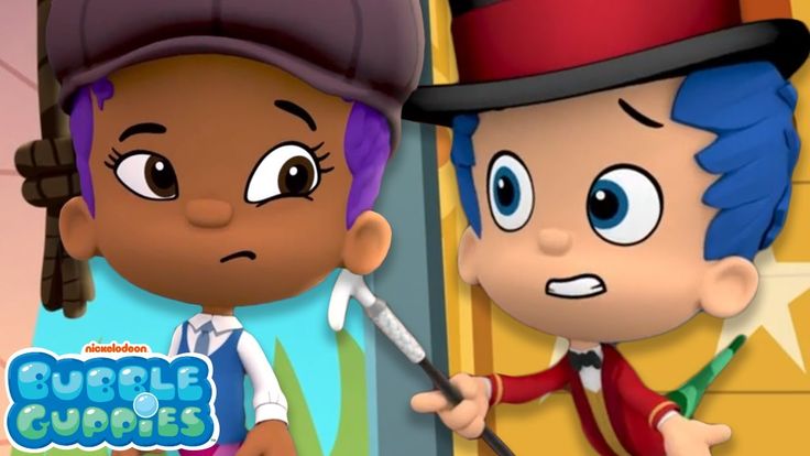 two cartoon characters standing next to each other in front of a wall with the words bubble cuppies on it