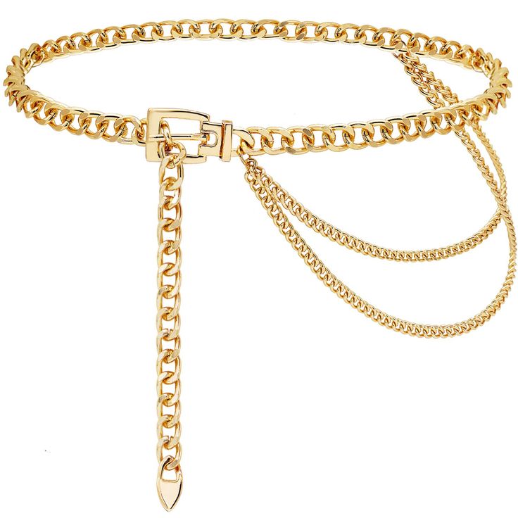 PRICES MAY VARY. Material: This gold chain belt are made of high quality alloy, is thick chain, strong, are strictly selected, will not fade and not easy to break, and it fit for most women. Chain Belts' Length: 130cm/51.2IN(Detailed Size can refer to the detailed picture). We suggest that you could compare your waist's size and the waist chain's size before placing an order so that you can choose a most suitable waist chain Unique Design: Simple chunky chain, exquisite handmade, very cool metal Trendy Metal Waist Chain With Adjustable Chain, Trendy Adjustable Metal Waist Chain, Trendy Adjustable Chain Belt As Gift, Metal Double Chain Belt As Gift, Adjustable Chain Link Waist Chain With Chain Strap, Adjustable Metal Chain Link Belt, Metal Chain Belt For Gifts, Metal Chain Link Belt As Gift, Adjustable Metal Chain Link Waist Chain