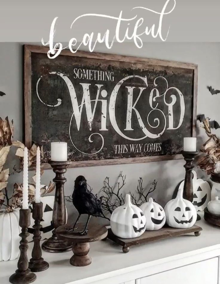 Pin by Connie DeMello on Halloween Inspiration | Halloween mantel, Fall ...