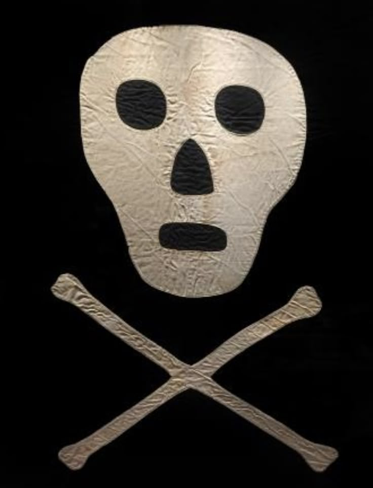 a skull and crossbones on a black background