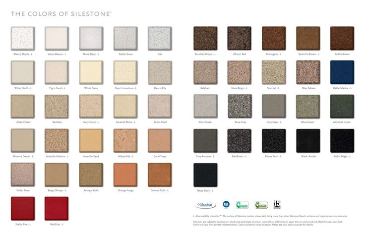 the colors of stone are shown in this brochure, which includes different types of tiles