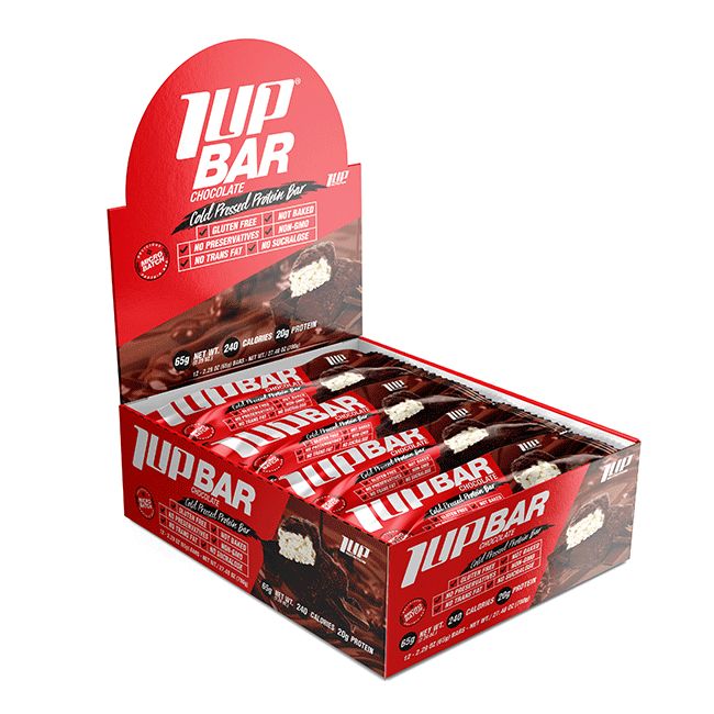 1UP Protein Bars 1 Box / 12 Bars Gluten Free Strawberry Cobbler, Protein Bars Chocolate, Protein Dessert Recipes, Tin Bar, Long Workout, Best Protein Bars, Bars Chocolate, Chocolate Creme, Chocolate Marshmallow