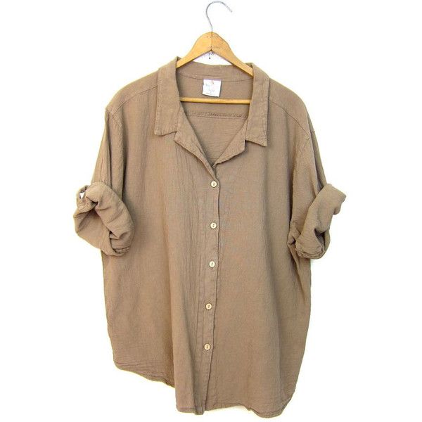 Placket-buttons Slouchy Shirt, Beige Blouse, Beige Shirt, Brown Blouse, Brown Shirt, Mode Inspo, Mode Vintage, Looks Style, Dream Clothes