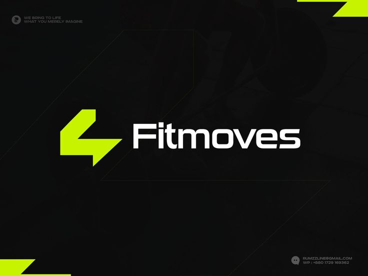 the word fitmoves is written in white on a black background with yellow arrows