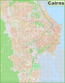 Large detailed map of Cairns