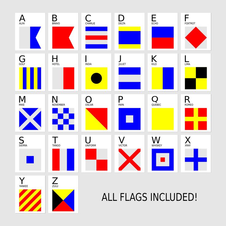 all flags included in the alphabet