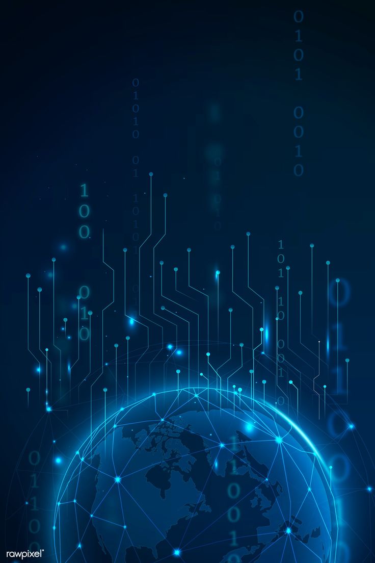 the earth is surrounded by technological lines and dots