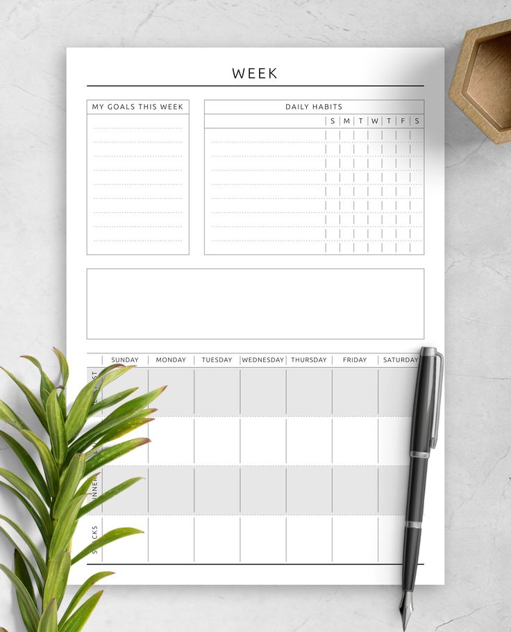 Week Menu Template