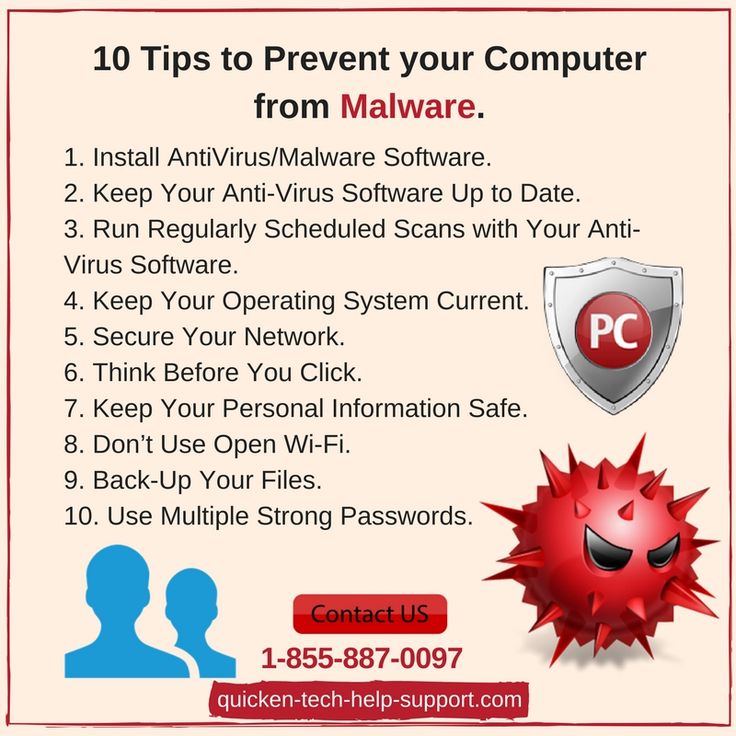 an ad for malware with the text 10 tips to prevent your computer from malware