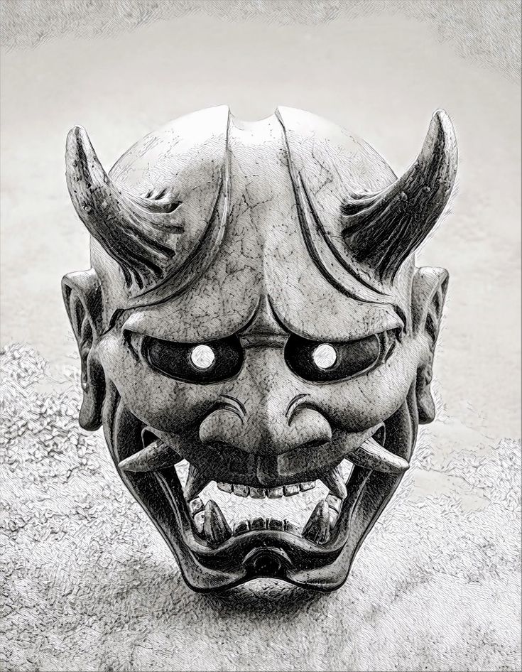 Hannya Maske Tattoo, Mascara Hannya, Hannya Maske, Oni Maske, Mascara Oni, Japanese Demon Tattoo, Japanese Hannya Mask, Japanese Mask Tattoo, Japanese Oni Mask