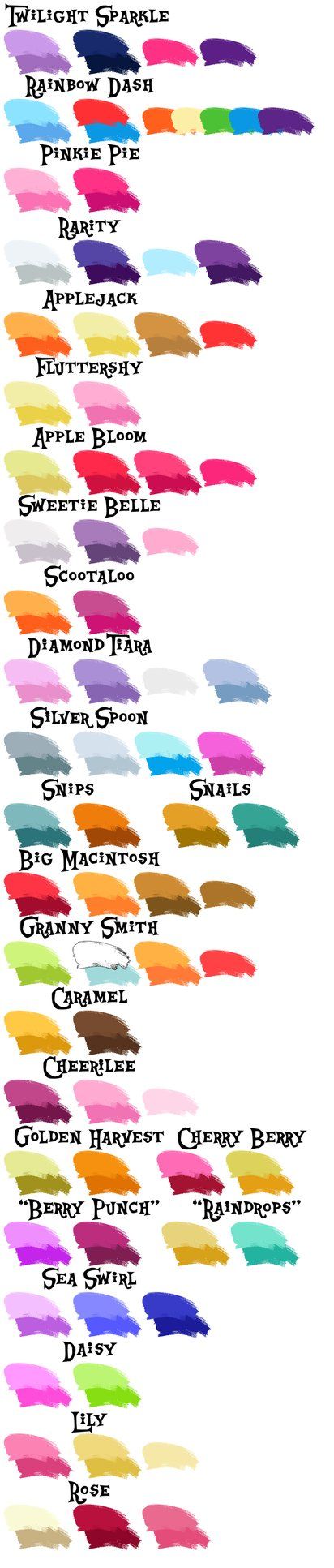 the different colors of watercolor pencils are shown in this chart, with each color being