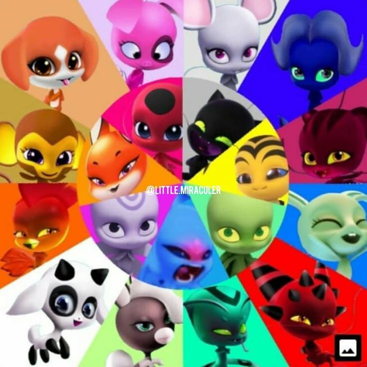 an image of many different colored cartoon characters in the style of littlest pet shop