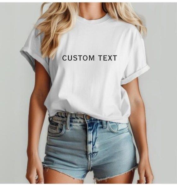 A great quality hand-crafted t-shirt that you can customize for yourself or your loved ones for any occasion. Trendy White Shirt As A Gift, White Custom Print Shirt With Relaxed Fit, White Shirt With Custom Print In Relaxed Fit, Casual White Shirt As Gift, Casual White Shirt As A Gift, White T-shirt With Custom Print, Relaxed Fit, Custom Print White Cotton T-shirt, Custom Print Graphic Tee In White, Customizable Cotton T-shirt For Gifts