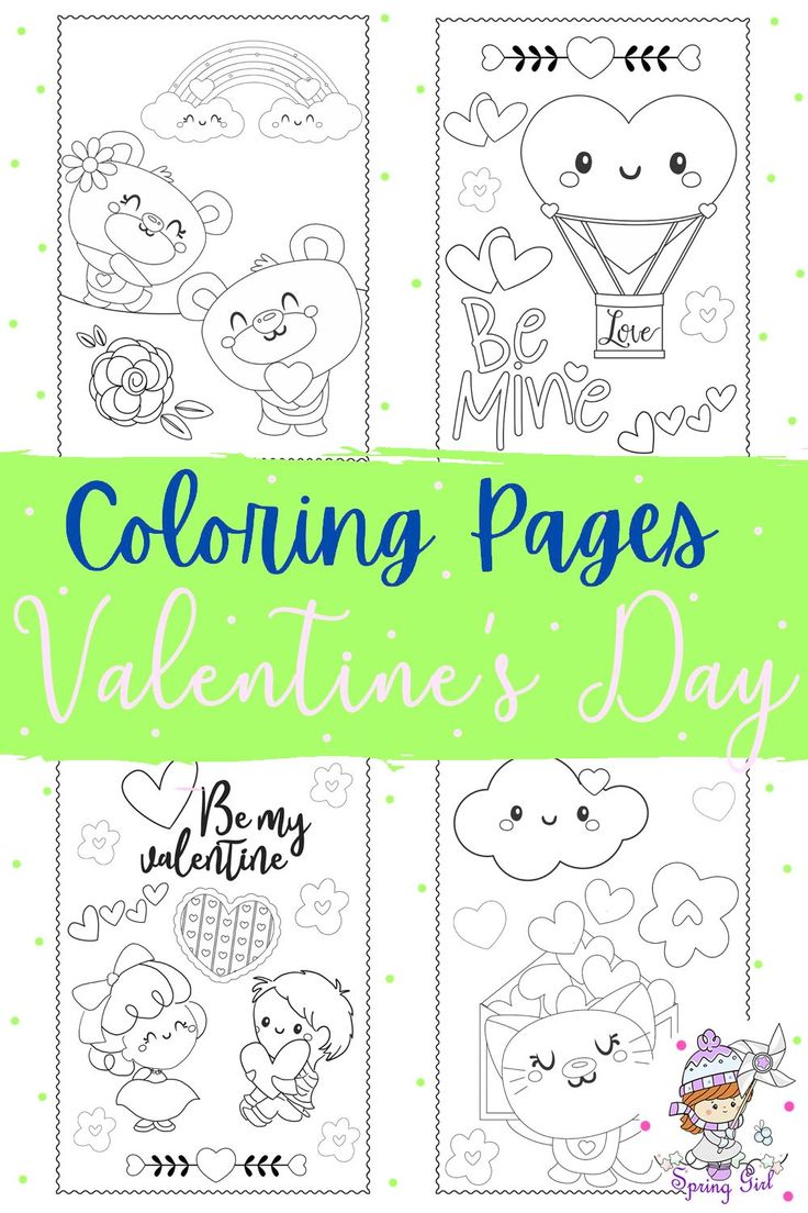 Valentine's Day Coloring Pages, PDF Coloring Book, Printables for Kids ...