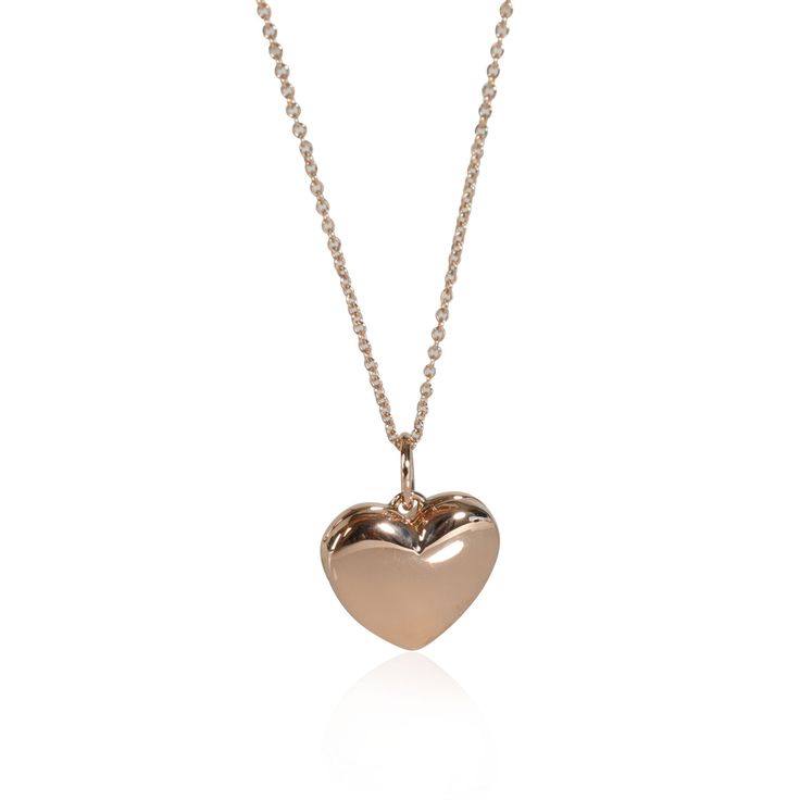 Tiffany & Co. Heart Locket Pendant In 18k Rose Gold Tiffany &Amp; Co. Luxury Heart-shaped Rose Gold Necklace, Elegant Yellow Gold Heart Necklace Keepsake, Elegant Yellow Gold Heart Necklace For Keepsake, Elegant Heart Necklace For Keepsake, Luxury Rose Gold Necklace For Valentine's Day, Elegant Heart Necklace For Valentine's Day Keepsake, Formal Heart Cut Rose Gold Necklace, Elegant Heart Charm Necklace For Keepsake, Elegant Heart Charm Necklace As Keepsake