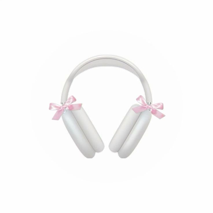 white headphones with pink bows on them