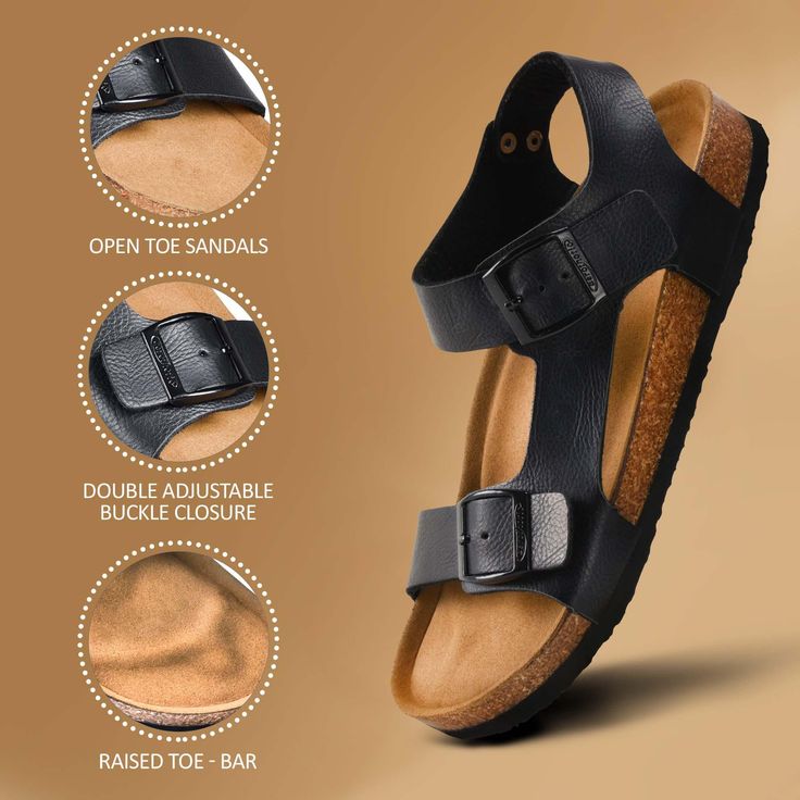 Amulet (PU1106) walking sandals for women bestow comfort, vogue, security, and clemency. It is an ultimate all-rounder that your closet has been missing out on. Amulet women's slingback sandals are provided with dual straps lined with an extra protective strap on one side. The dual straps have added adjustability in the form of large metal buckles. Strap yourself in comfort with the help of slingback support of Amulet. Must have for casual and semi wardrobe Synthetic slingback leather upper Heel High Arches, Cork Sandals, Womens Sandals Summer, Walking Sandals, Footbed Sandals, In The Deep, Slingback Sandals, Block Pattern, Open Toe Sandals