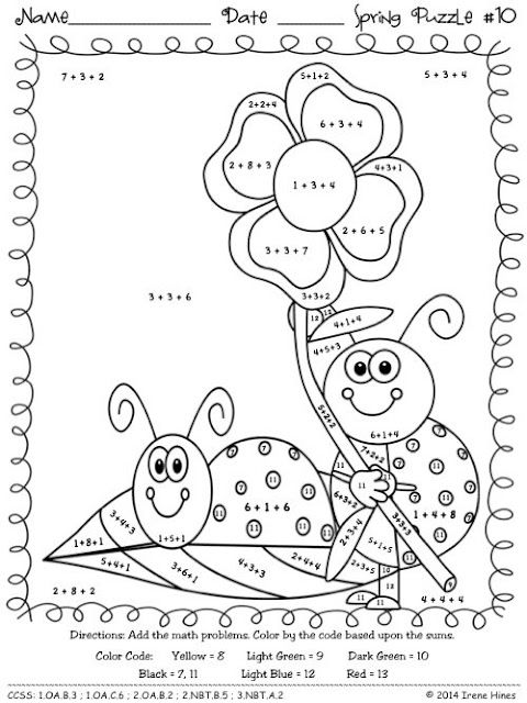 Fichas de Primaria: Sumas y restas | Spring math, Maths puzzles ...