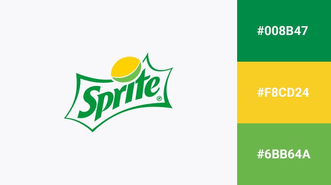 the logo for sprite soda is shown in green, yellow and orange colors with white lettering