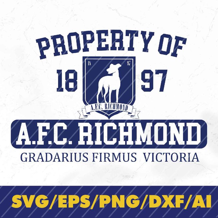 the logo for property of afc richmond, with an image of a dog on it