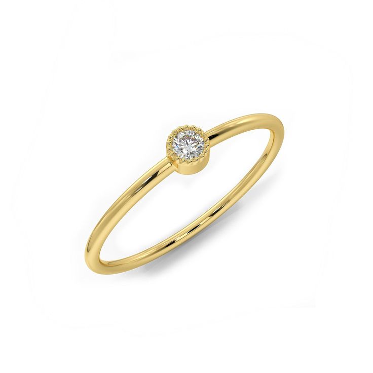 "Simple and chic minimalist solitaire ring, nice to wear every day, absolutely perfect for any occasion, and match any other ring style! This ring can be worn individually or with two or more stackable to create a unique look. Ring features Metal: Available in solid white, yellow, or rose gold 14k. Width :Approximately 1.2 mm Weight: Approximately 1.2 grams (depends on finger size) - Diamond Shape: Round - Number of Stones: One of Mined Diamond (100% Real Diamonds ) - Diamond Size: 2.50 mm - Tot Modern Diamond Ring With Bezel Setting For Everyday, Elegant Everyday Stackable Rings With Bezel Setting, Modern Everyday Diamond Ring With Bezel Setting, Elegant Bezel Setting Midi Rings For Promise, Elegant Midi Rings With Bezel Setting For Promise, Modern Everyday Rings With Bezel Setting, Minimalist Diamond Stackable Rings With Round Band, Everyday Diamond Ring With Bezel Setting, Minimalist Stackable Rings With Round Diamond Band