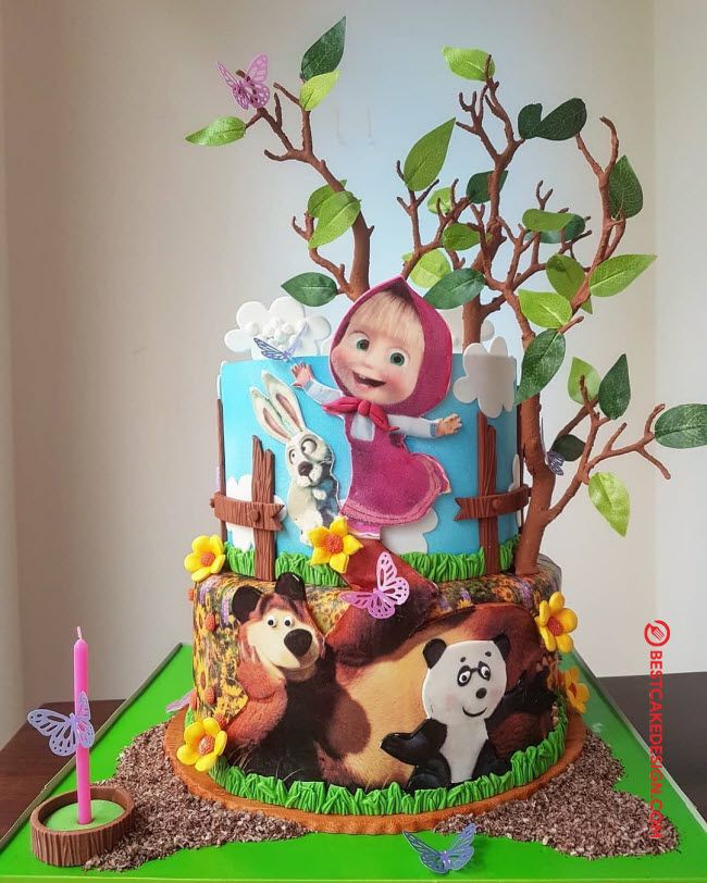 50 Masha Cake Design (Cake Idea) - October 2019 | Jungle birthday cakes ...