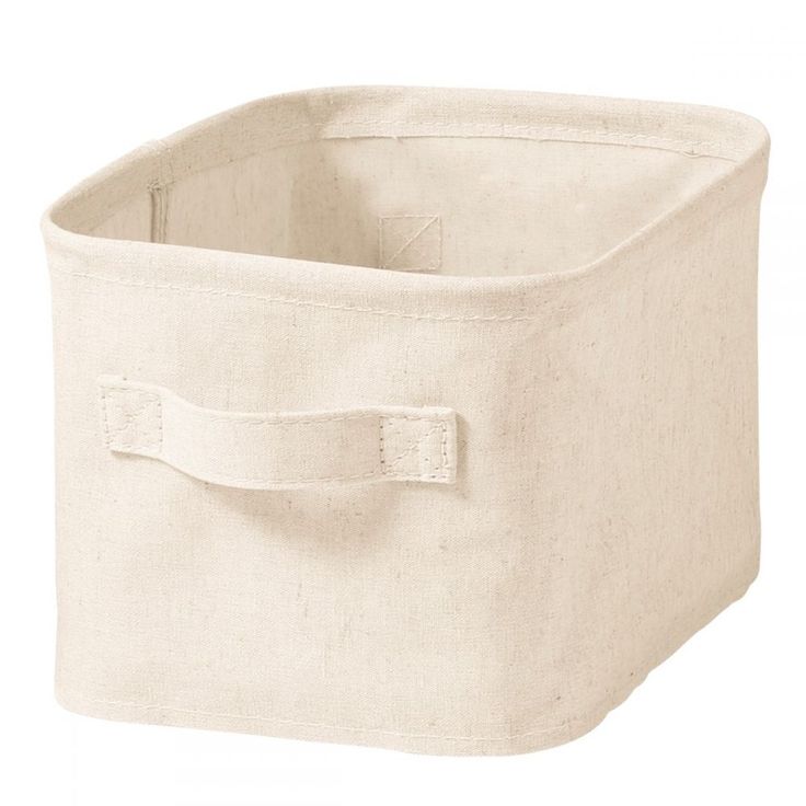 an empty canvas storage bin with handles