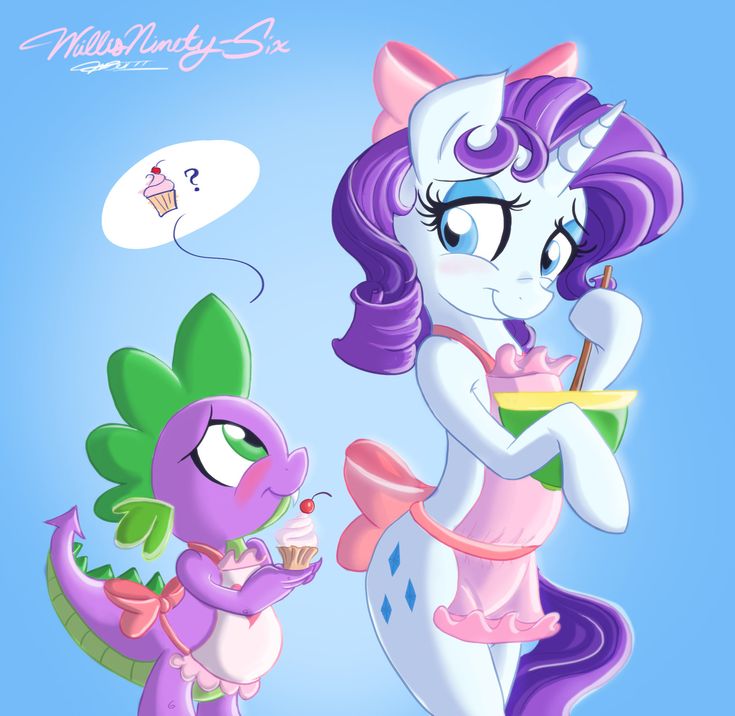 an image of a cartoon pony and her friend eating ice cream from a cupcake