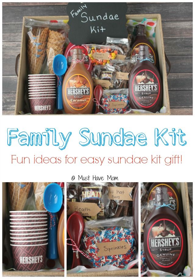 the family sundae kit is packed in a box and ready to be used as a gift