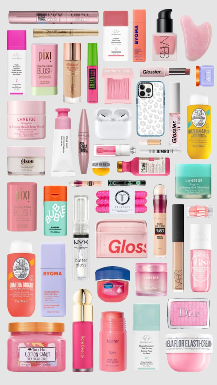 Wishlist Makeup And Skincare, Preppy Makeup Wishlist, Stuff To Get At Ulta, Makeup Preppy Products, Preppy Make Up Products, Danish Pastel Makeup, Girl Needs Products, Skincare And Makeup Aesthetic, Skincare Must Haves Products