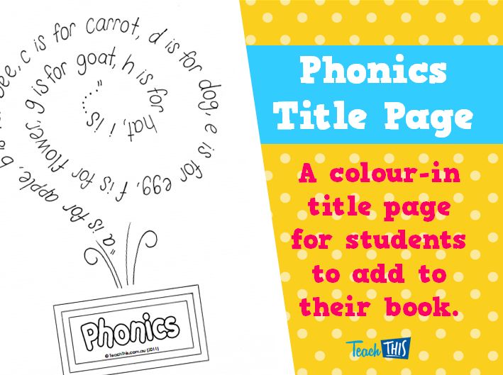 a book with the title phonics title page