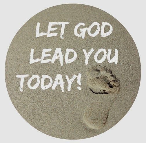 a hand print in the sand that says let god lead you today