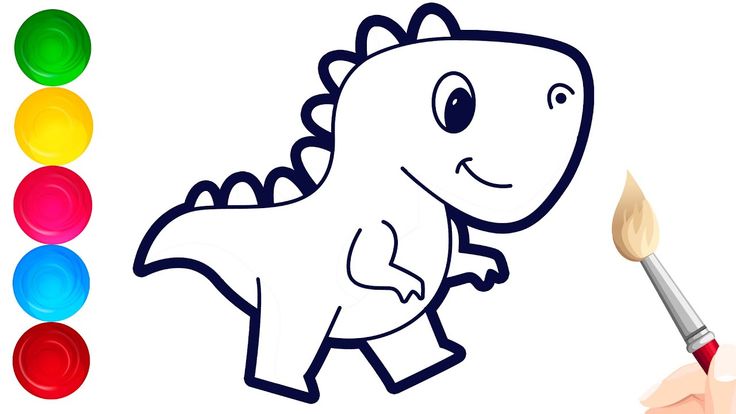 How to Draw Cute Dinosaurs | Step by Step | Cute easy drawings ...